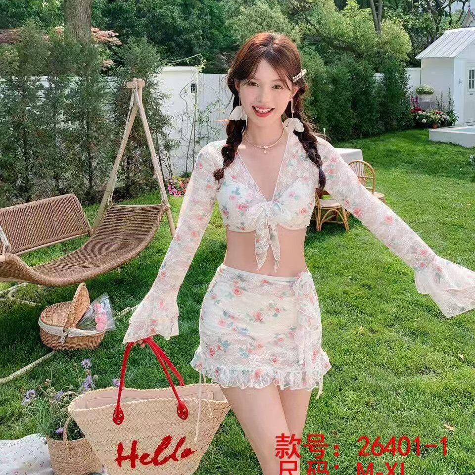 奇海26401新款成人泳衣分体小众超仙女范长衫比基尼海边度假泳装