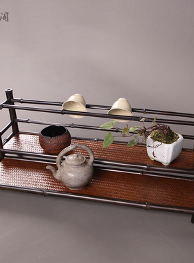 竹制茶杯架茶台茶具壶收纳展示架双层晾杯手工沥水架茶道配件摆件