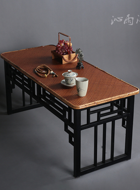 梅鹿竹阳台小茶桌传统手工席面功夫茶几客厅家用新中式泡茶小茶台