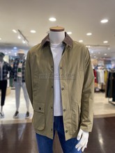 2024年春季OLZEN韩国代购韩版拼接领单排扣短款小风衣外套青年男