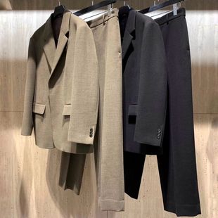 TIME 單排扣羊毛休閑西服套裝 HOMME韓國代購 修身 男 韓版 2024年秋款