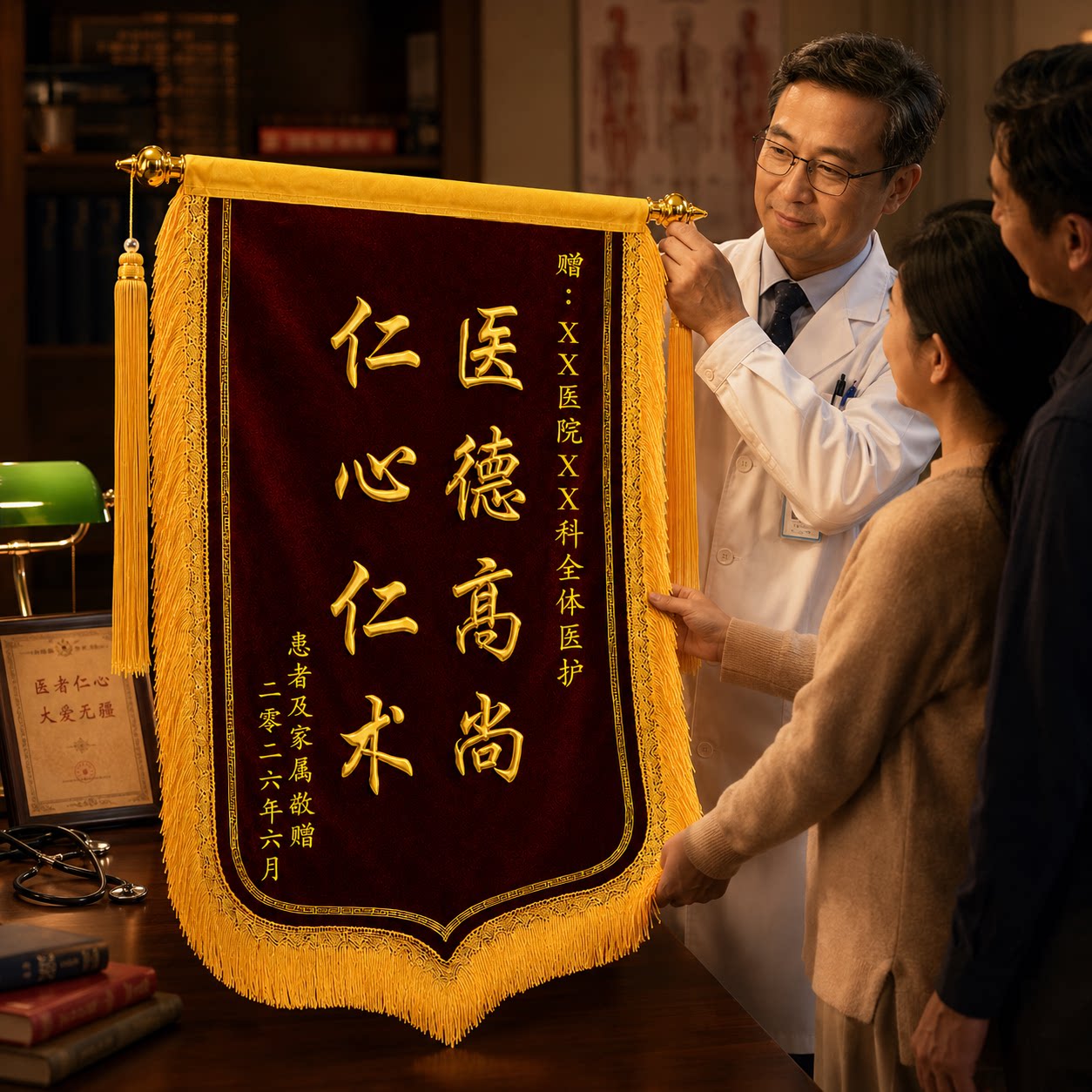 锦旗定制感谢医生医护人员妇产科定做宠物高档护士月嫂幼儿园老师