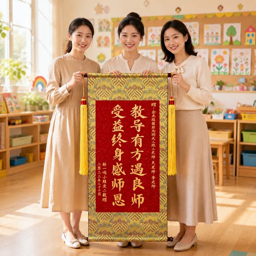 手写锦旗定制教师节感谢老师