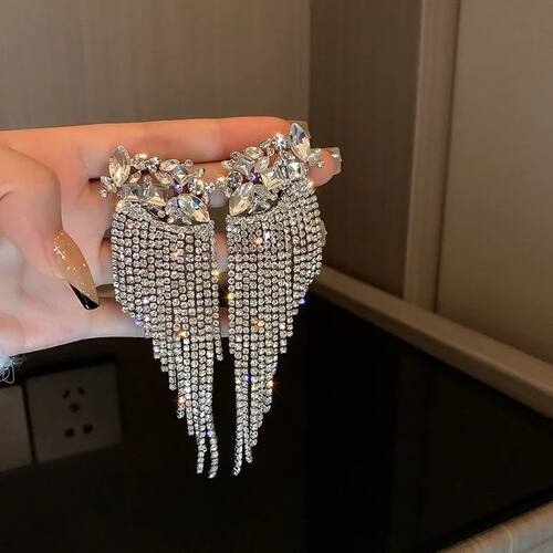 New Long Tassel Geometric Drop Earrings for Women Oversize F