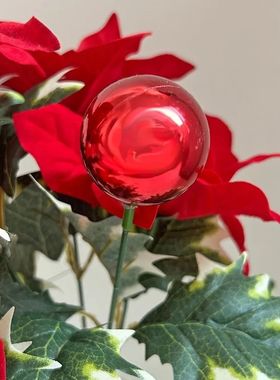 35cm Artificial Christmas Flower Faux Velvet Pine Needle Fla