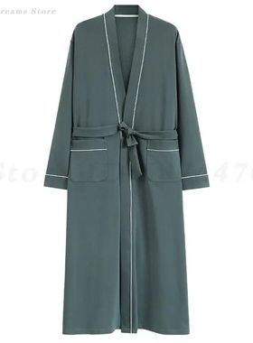 Men's Plus Size 3XL Robe Cotton Bathrobe Kimono Gown Male Sl