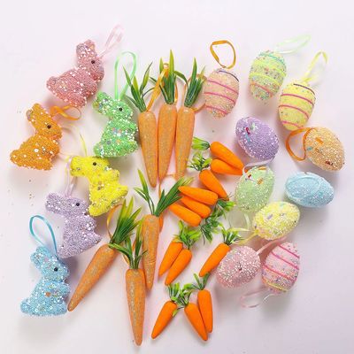 24PCS Easter Series Decoration Prop Creative Holiday Foam Ca