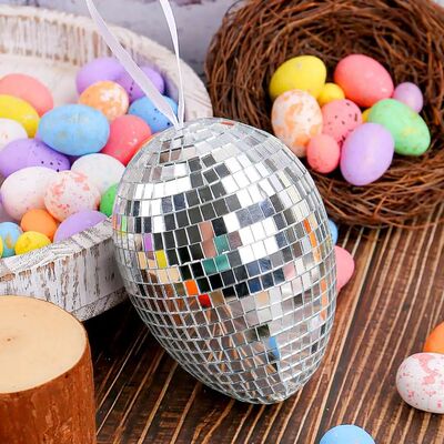 Shinny Disco Easter Egg Hanging Ornament DIY Crochet Easter