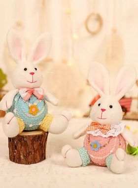 1/2pcs Easter Couple Rabbit Pendants, Home Decoration Pendan
