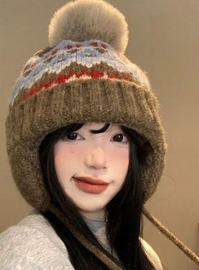 Fashion Warm Winter Hat Thickened Cute Beanie Hats Ear Prote