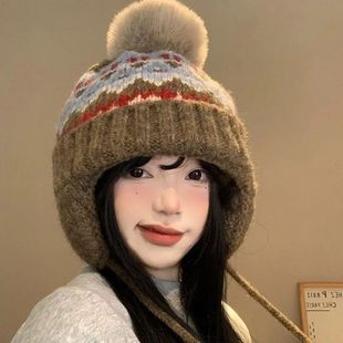 Fashion Warm Winter Hat Thickened Cute Beanie Hats Ear Prote