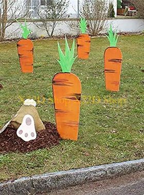 X22D Happy Easter Garden Decoration Cartoon Rabbit Bunny Fee