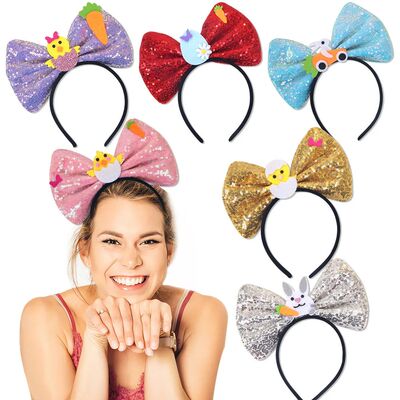 Headdress Sequin Headband Hair Band Bow Hair Accessories For