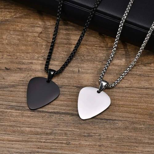 Vnox New Unique Guitar Pick Necklace for Men Boys, Stainless