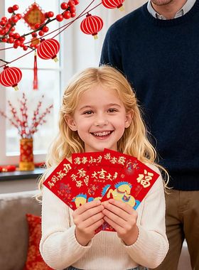 Year Of The Horse Red Envelopes 2026 6 Pieces Cartoon Portab