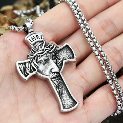 Vintage  Cross Pendant Necklace For Men Women 316L Stainless