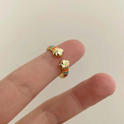 Cute Cat Paw Print Ring For Women Cat Claw Embrace Tightly D