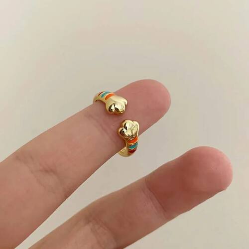 Cute Cat Paw Print Ring For Women Cat Claw Embrace Tightly D
