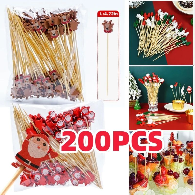 Christmas Party Cocktail Disposable Decoration Bamboo  Fruit