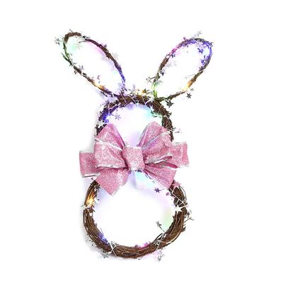 Easter Bunny Spring Wreath Blossom Garland Artificial Wreath