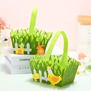 Handheld Candy Bag Convenient Felt Gift Bag Easter Egg Baske