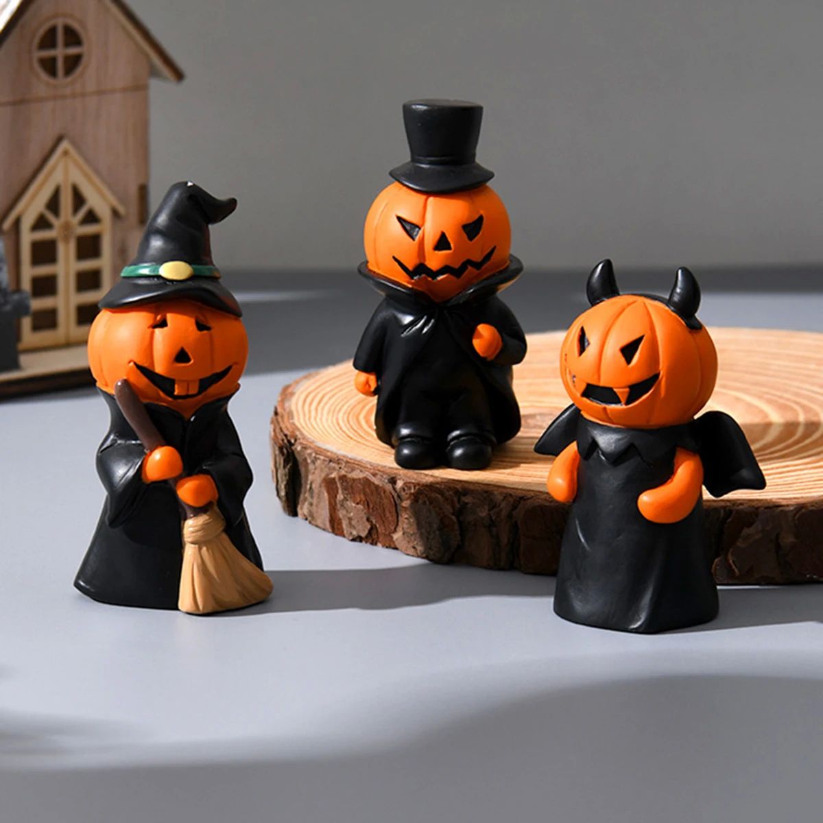 1PCS Cute Halloween Decor Set - Ghost Witch Pumpkin Resin Fi
