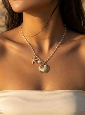 Bohemian Starfish Shell Pendant Necklace For Women ndy Summe