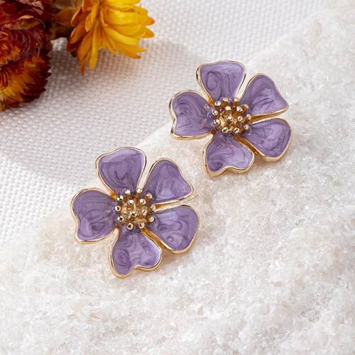New Vintage Style Flowers Earrings Drip Glaze Boho Chic cate