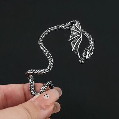 Vintage Domineering Winged Dragon Earrings Stainless Steel P