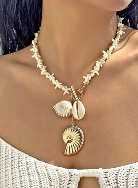 Bohemia Shell Conch Pendant Necklace for Women ndy Starfish