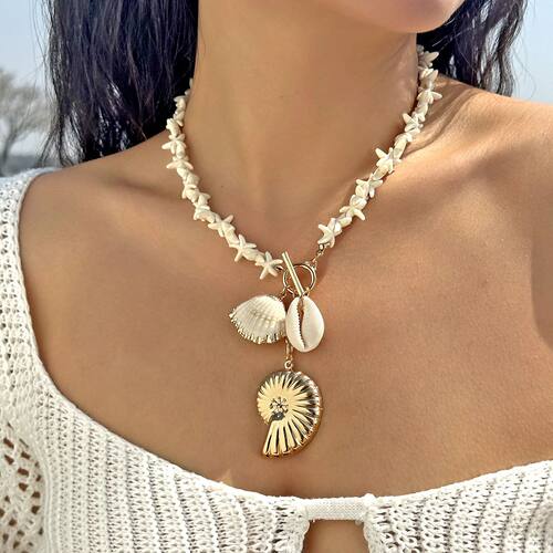 Bohemia Shell Conch Pendant Necklace for Women ndy Starfish