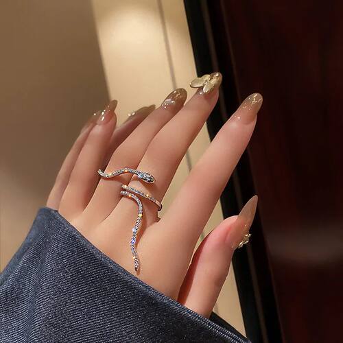 Fashion Cool Snake Shape Rings for Women Bijoux Adjustable C