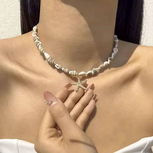Bohemian Summer Beach Necklace for Women, Ocean Style Shell