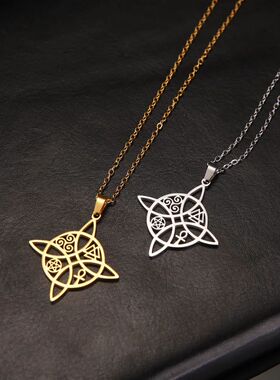 Skyrim Witchcraft Witch Knot Necklace Women Stainless Steel