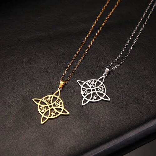 Skyrim Witchcraft Witch Knot Necklace Women Stainless Steel