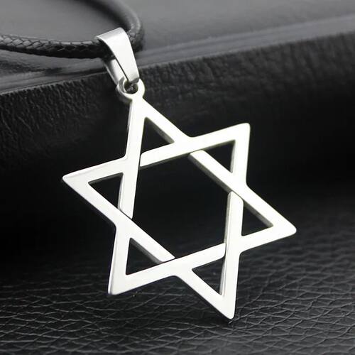 1pc Stainless Steel David Star Pendant Necklace Punk Rock Hi