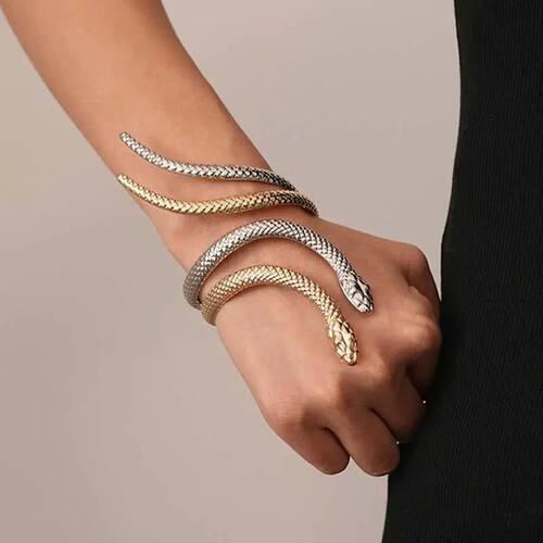 Hiphop Punk Snake Shape Bracelet for Women Men Vintage Twist