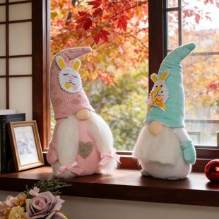 Creative Easter Gnome Figurine Adorable Holiday Plush Facele