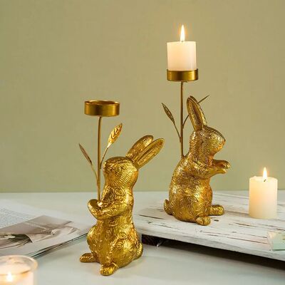 Resin Easter Bunny Candle Holder Elegant cate Candle Stand E