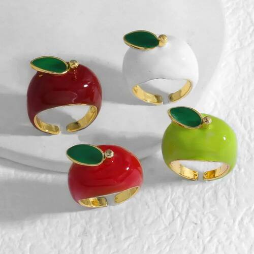 Elegant Enamel Res  Rings for Women Gold Plated Personality