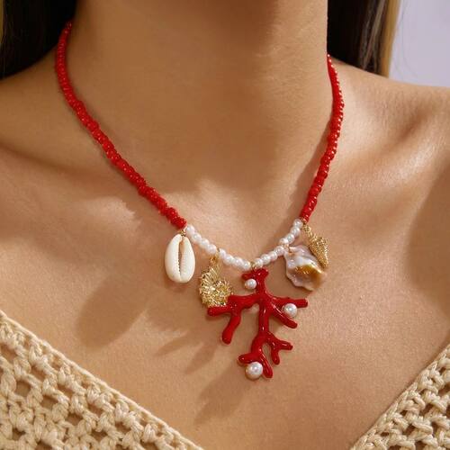 Bohemian Starfish Shell Pendant Necklace For Women Handmade