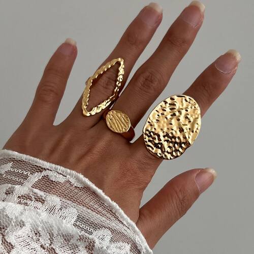 3Pcs Exaggerated Irregular Geometric Shape Finger Rings for