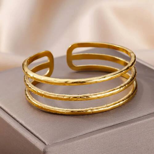 Stainless Steel Bangles Bracelet for Women Gold Plated Luxur