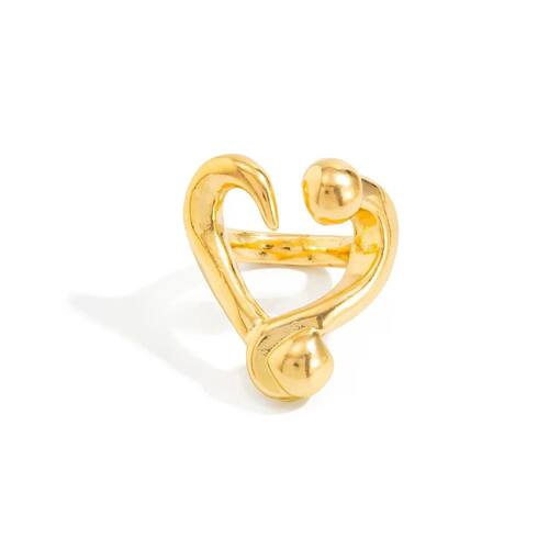 Smooth Surface Heart-shaped Ring Hollow Out Irregular Shape