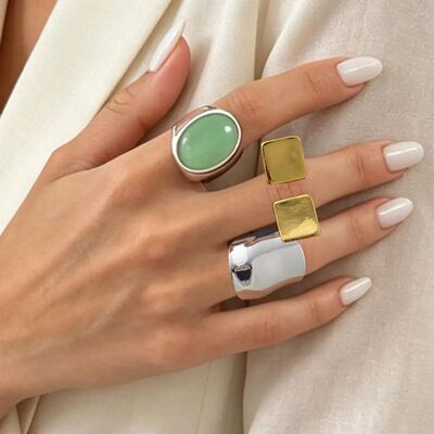 Hip Hop Punk Resin Ring Neutral Exaggerated Geometric Square
