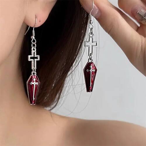 Y2K Halloween Gothic Cross Women's Earrings, Suitable for Ha