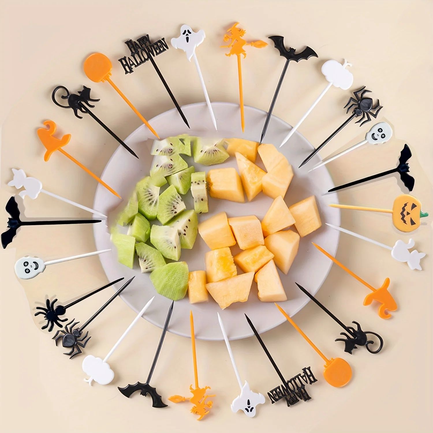 10/30/40PCS Plastic Halloween Toothpicks Halloween Cupcake T