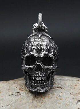 Gothic Vintage Stainless Steel Dark Skull Pendant Necklace F