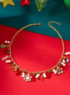 Christmas Holiday Pendant Necklace Snowflake Gingerbread e S