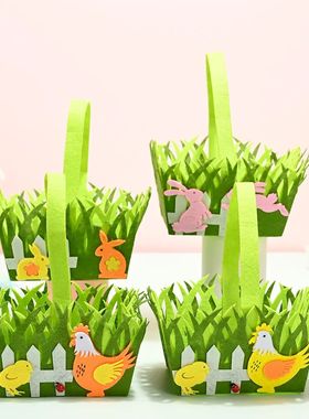 Easter Egg Basket Convenient Handheld Candy Bag Kids Easter